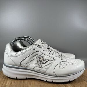 S Vionic Sneakers Mens 8.5 White Revive Leather‎ Trainers Walking Gym Workout